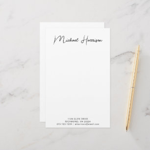 Modern Script Monogram Personalisiert Briefpapier