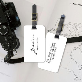 Modern Script Name Address Luggage Tag Gepäckanhänger