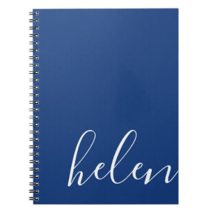 Modern Script Name Personalisiert Blue Notizblock
