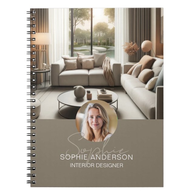 Modern Script Name Photo QR Professional Notizblock (Vorderseite)