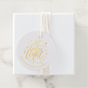 Modern Script O Heilige Nacht Weihnachten Geschenkanhänger