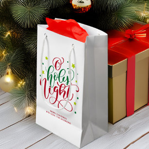 Modern Script O Heilige Nacht Weihnachten Kleine Geschenktüte