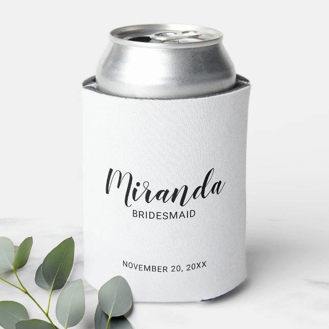 Modern Script Personalisiert Bridesmaid Dosenkühler (Von Creator hochgeladen)