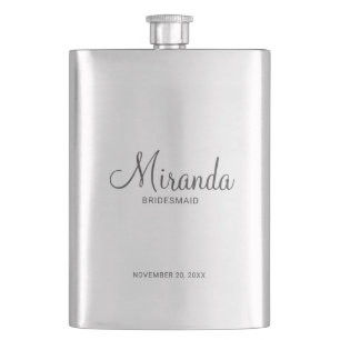 Modern Script Personalisiert Bridesmaid Flachmann