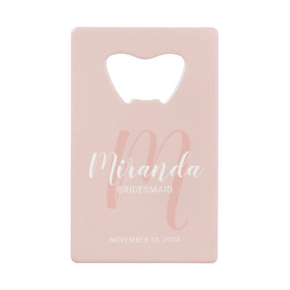 Modern Script Personalisiert Bridesmaid Geldbeutel Flaschenöffner