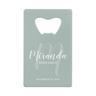 Modern Script Personalisiert Bridesmaid Geldbeutel Flaschenöffner