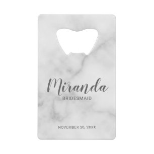 Modern Script Personalisiert Bridesmaid Geldbeutel Flaschenöffner