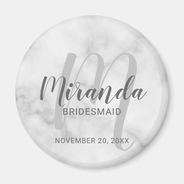 Modern Script Personalisiert Bridesmaid Magnet (Vorne)