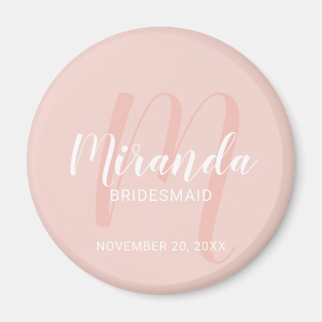 Modern Script Personalisiert Bridesmaid Magnet (Vorne)