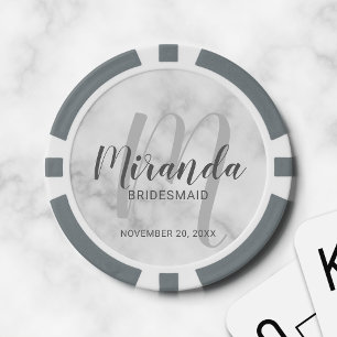 Modern Script Personalisiert Bridesmaid Pokerchips