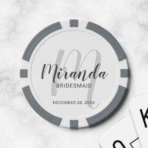 Modern Script Personalisiert Bridesmaid Pokerchips