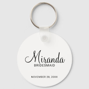 Modern Script Personalisiert Bridesmaid Schlüsselanhänger