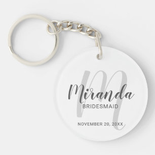 Modern Script Personalisiert Bridesmaid Schlüsselanhänger