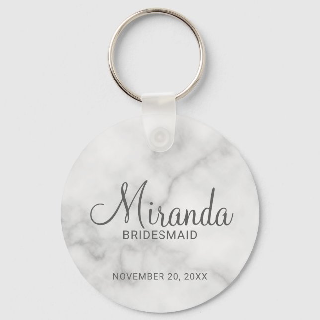 Modern Script Personalisiert Bridesmaid Schlüsselanhänger (Vorderseite)