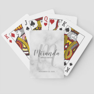 Modern Script Personalisiert Bridesmaid Spielkarten