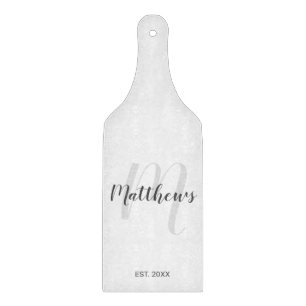 Modern Script Personalisiert Monogram und Familien Schneidebrett