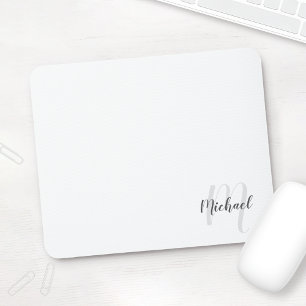 Modern Script Personalisiert Monogram und Name Mousepad