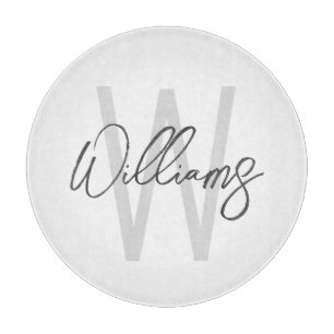 Modern Script Personalisiert Monogram und Name Schneidebrett