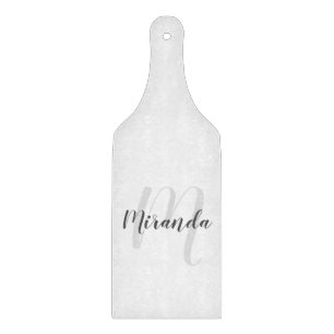 Modern Script Personalisiert Monogram und Name Schneidebrett
