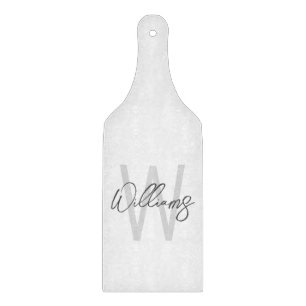 Modern Script Personalisiert Monogram und Name Schneidebrett