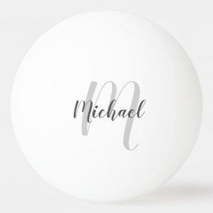 Modern Script Personalisiert Monogram und Name Tischtennisball