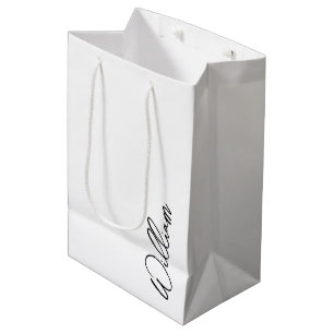 Modern Script Personalisiert Name Mittlere Geschenktüte