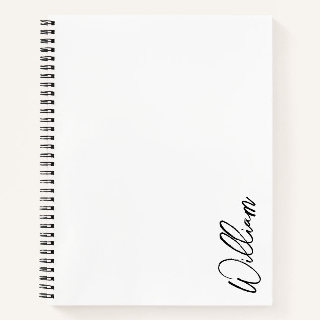 Modern Script Personalisiert Name Notizbuch (Vorderseite)