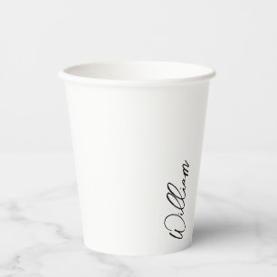 Modern Script Personalisiert Name Pappbecher