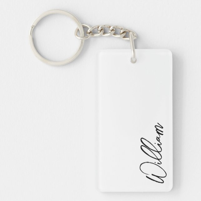 Modern Script Personalisiert Name Schlüsselanhänger (Vorderseite)