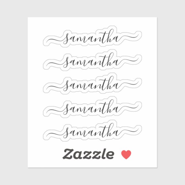 Modern Script Personalisiert Name Sticker (Blatt)