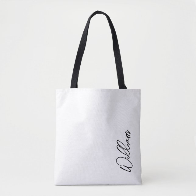Modern Script Personalisiert Name Tasche (Vorderseite)