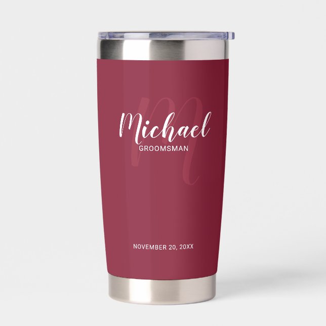 Modern Script Personalisiert Trauzeuge Name Thermobecher (Links)