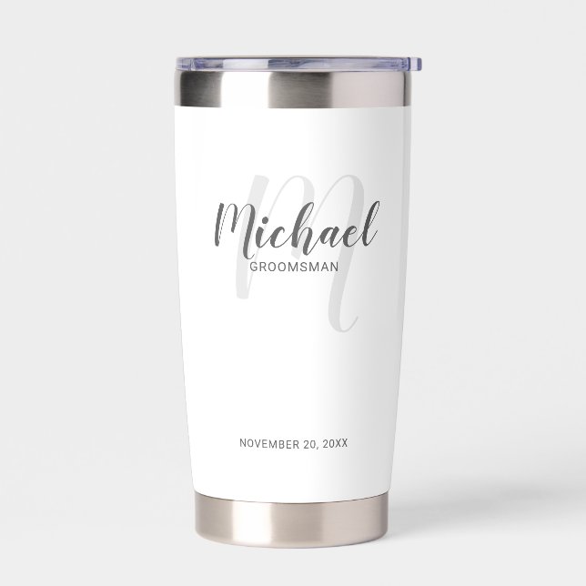 Modern Script Personalisiert Trauzeuge Name Thermobecher (Links)