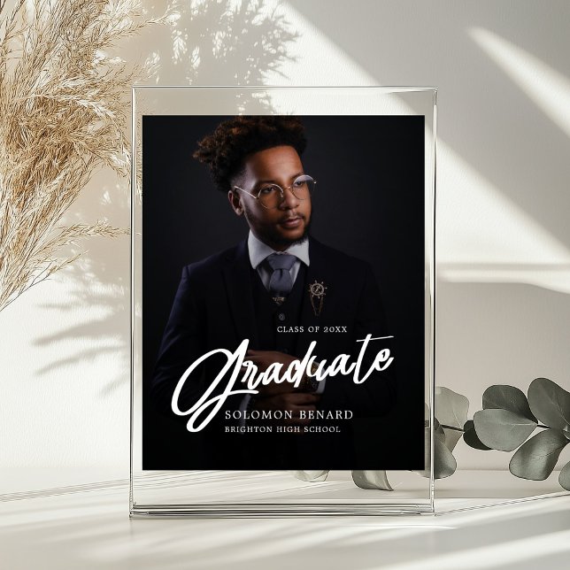 Modern Script Photo  Graduate Welcome sign Poster (Von Creator hochgeladen)