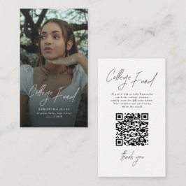 Modern Script Photo Graduation College Fund Begleitkarte