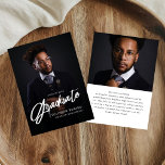 Modern Script Photo High School Graduation  Ankündigung<br><div class="desc">Celebrate your achievement with this Modern Script Photo High School Graduation Foil Invitation. Featuring elegant script,  luxurious foil accents,  and space for a cherished photo,  this sleek and stylish design adds a personal touch to your special milestone. Perfect for inviting family and friends to join in the celebration.</div>