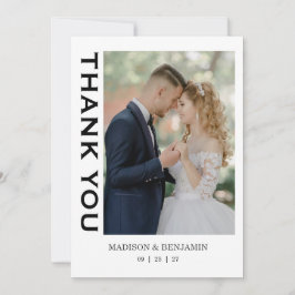 Modern Script Photo Wedding Dankeskarte