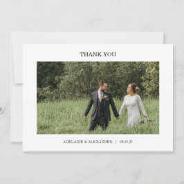 Modern Script Photo Wedding Dankeskarte