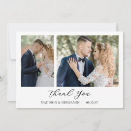 Modern Script Photo Wedding Dankeskarte