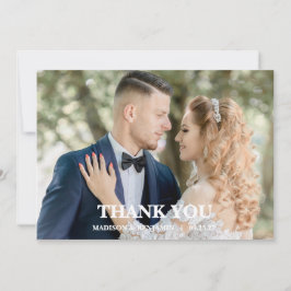 Modern Script Photo Wedding Dankeskarte