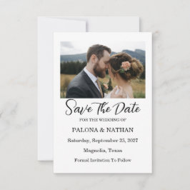 Modern Script Photo Wedding Save The Date