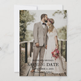 Modern Script Photo Wedding Save The Date Einladung