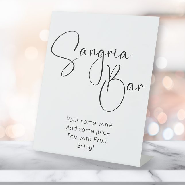 Modern Script Sangria Bar Sockelschild (Von Creator hochgeladen)