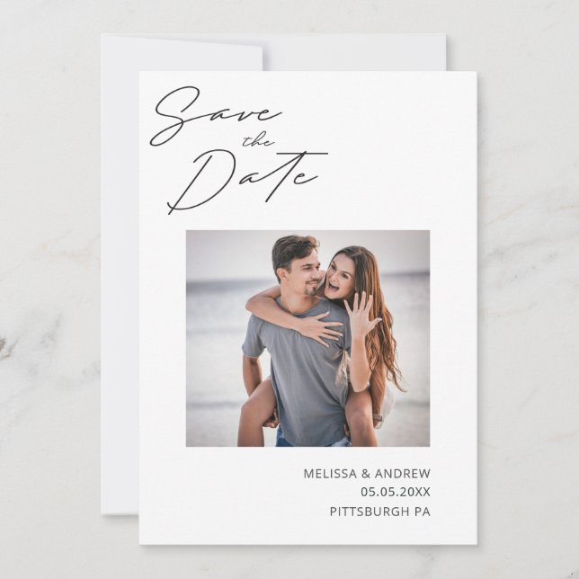 Modern Script Save the Date (Vorderseite)
