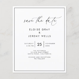 Modern Script Save the Date