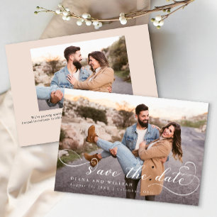 Modern Script Save the Date Card - Benutzerdefinie Einladung