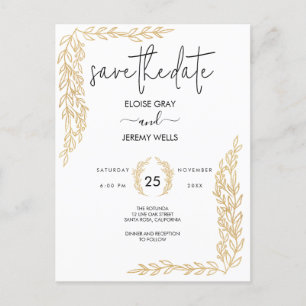 Modern Script Save the Date Postkarte