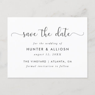 Modern Script Save the Date Postkarte