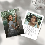Modern Script Simple Photo Graduation  Dankeskarte<br><div class="desc">Share your heartfelt appreciation with this Modern Script Simple Photo High School College University Graduation Thank You Card. Designed with elegant flowing script and clean modern typography, this minimalist graduation thank you card beautifully highlights your favorite senior photo while expressing gratitude to friends and family. Perfect for Class of 2026...</div>