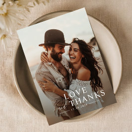 Modern Script Simple Wedding Foto Dankeskarte